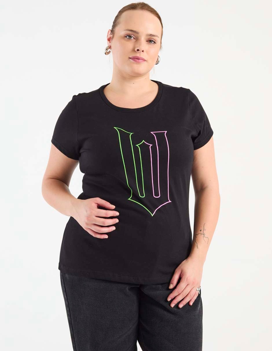 Playera manga corta cuello redondo para mujer