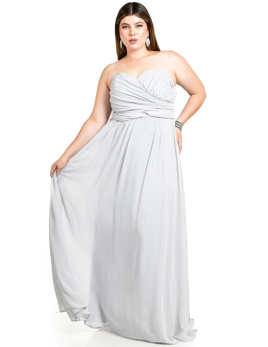 Vestido maxi de fiesta escote corazón