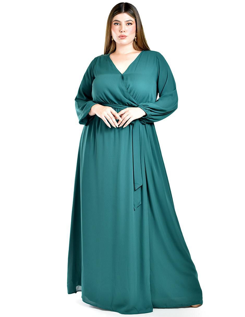 Vestido maxi de fiesta escote V 5