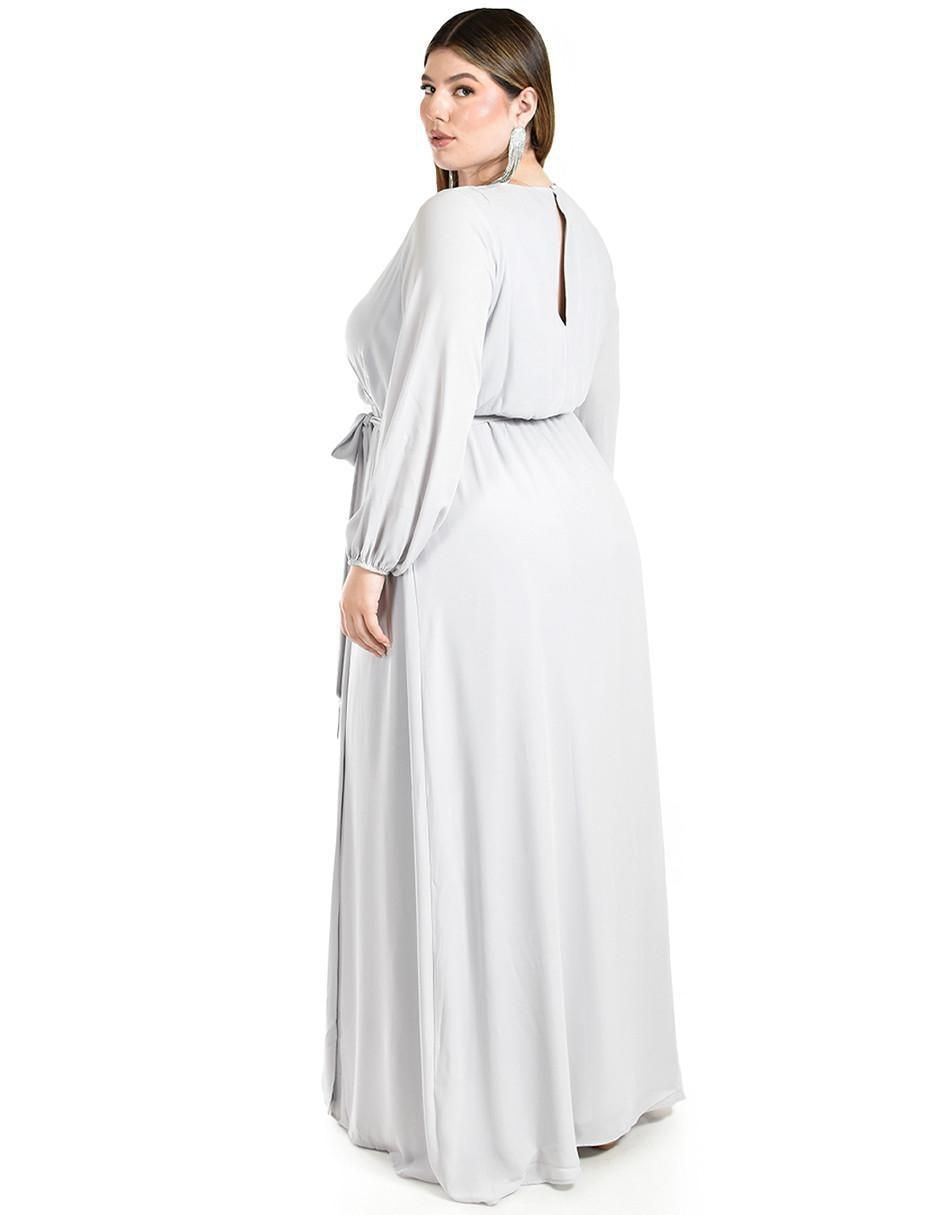 Vestido maxi de fiesta escote V 3