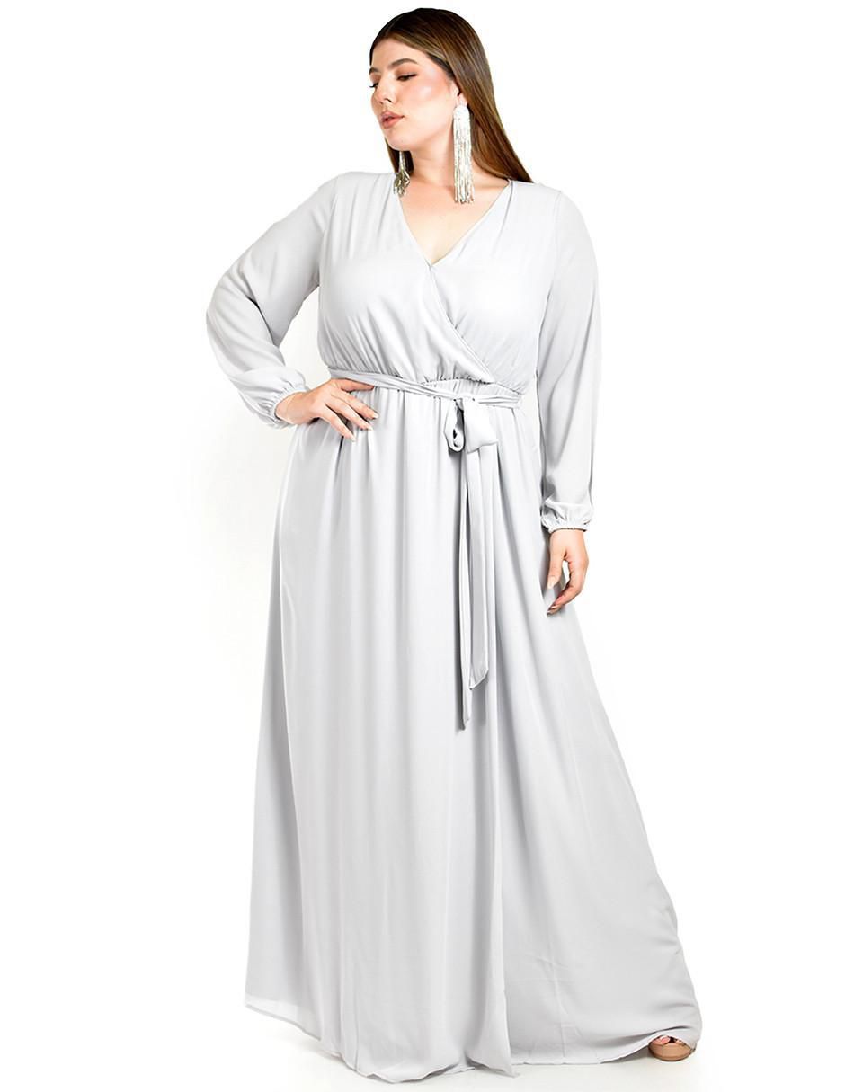 Vestido maxi de fiesta escote V 5