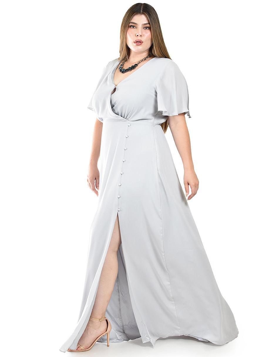 Vestido maxi de fiesta escote V 2