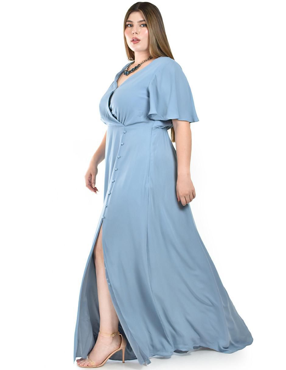 Vestido maxi de fiesta escote V 2