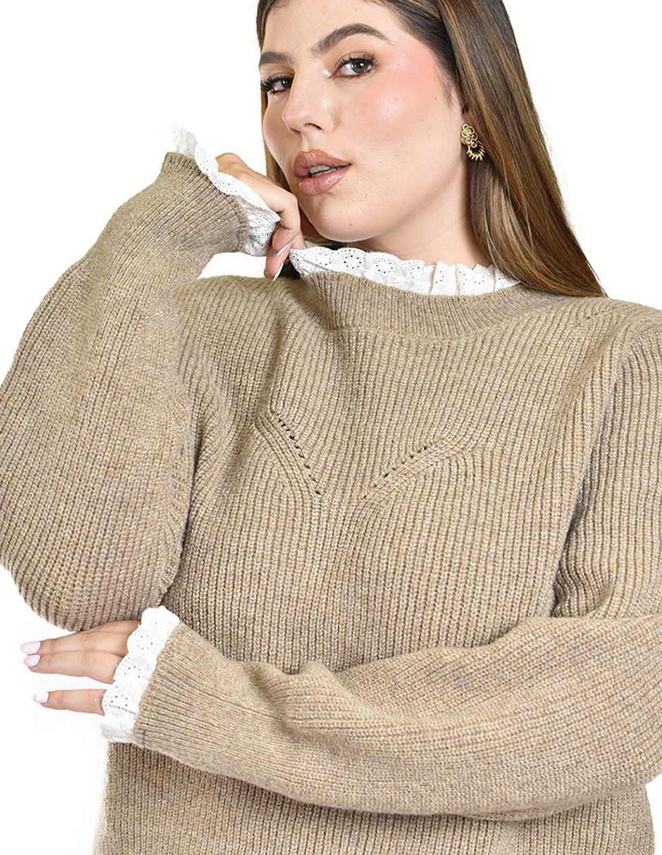 Suéter cuello redondo para mujer 5