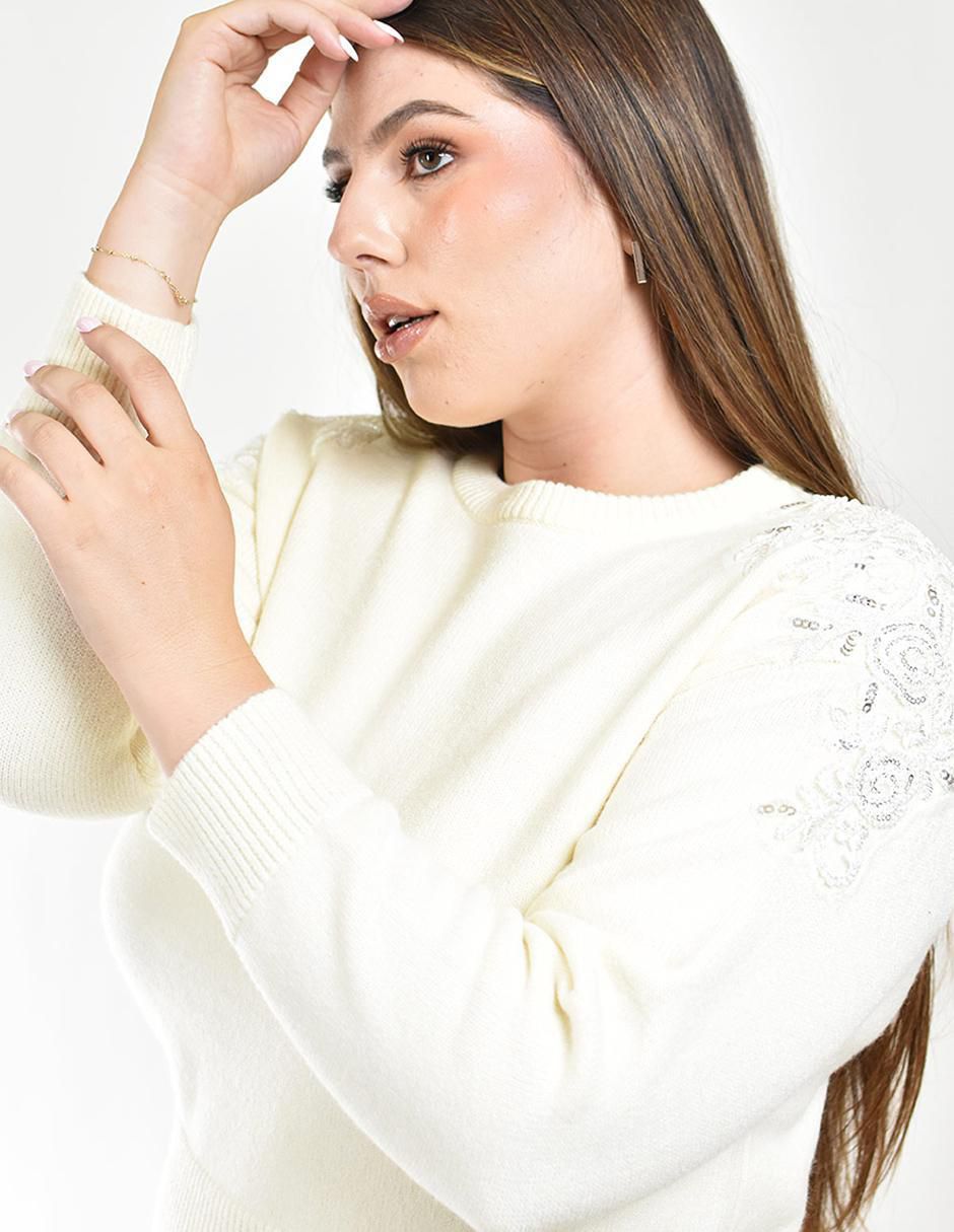 Suéter cuello redondo para mujer 4