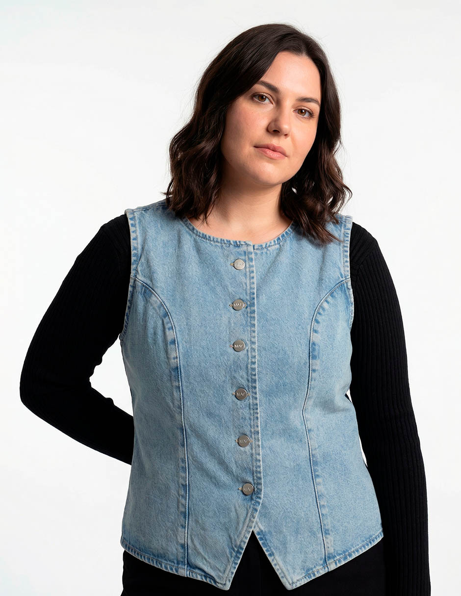 Chaleco de mezclilla para mujer