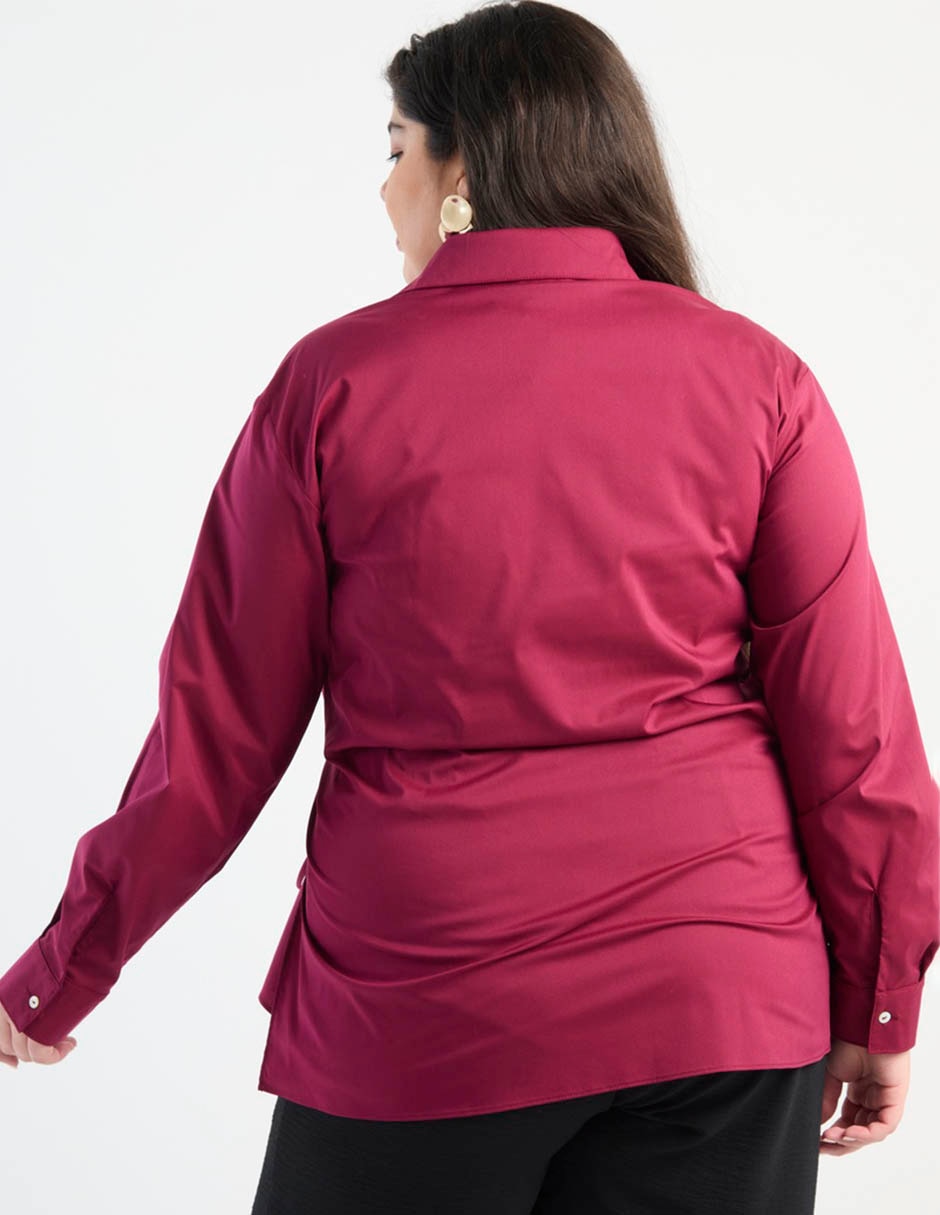 Blusa camisera manga larga para mujer 2