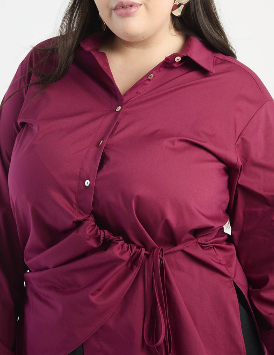 Blusa camisera manga larga para mujer 4