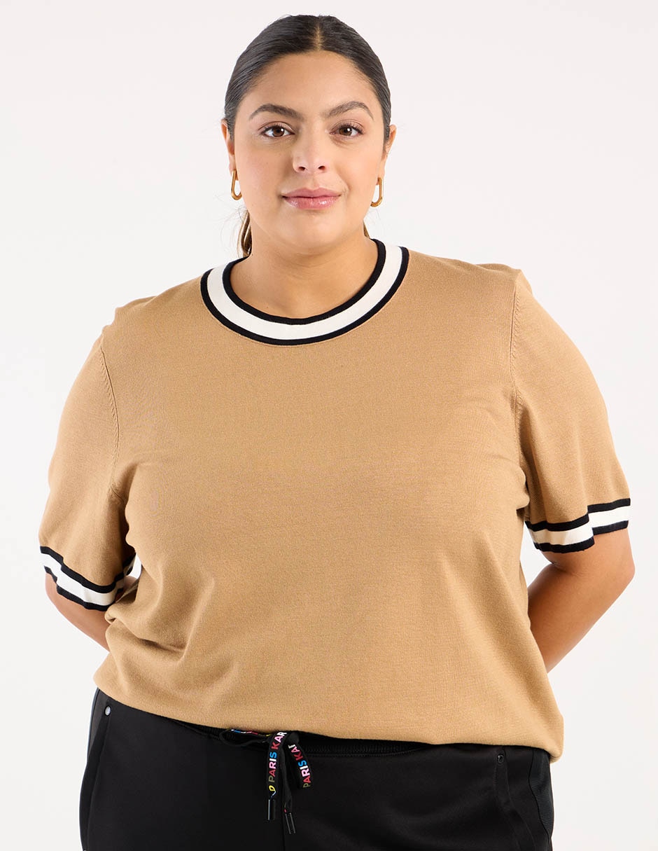 Blusa manga al codo para mujer