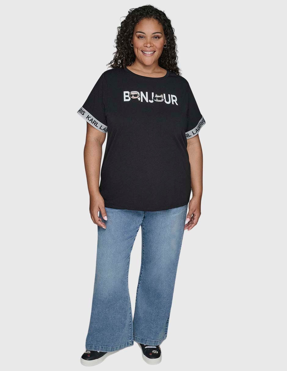 Playera manga corta cuello redondo para mujer 2