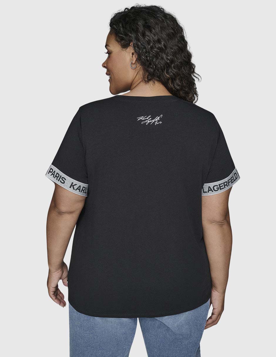 Playera manga corta cuello redondo para mujer 4