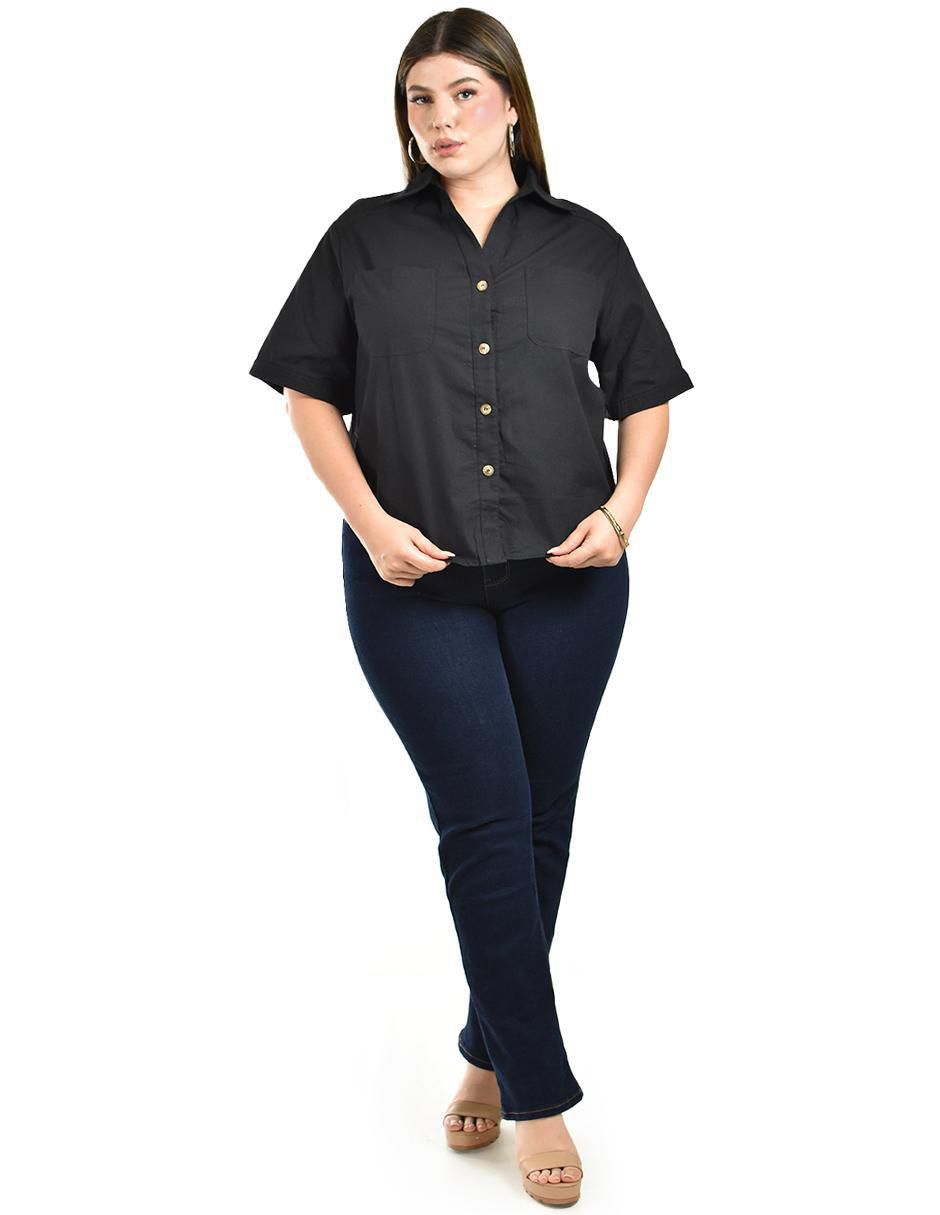 Blusa camisera manga corta para mujer 9