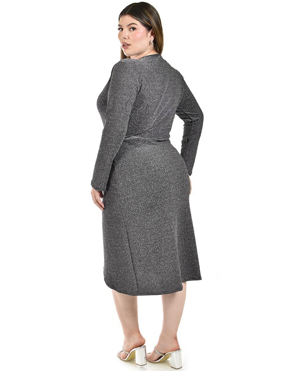Vestido a la rodilla de fiesta escote V 3