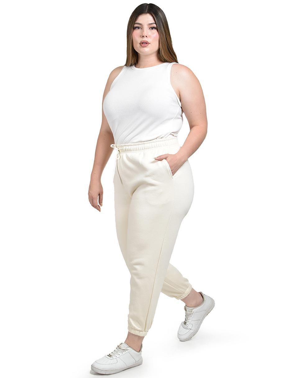 Pants regular con elástico para mujer 2