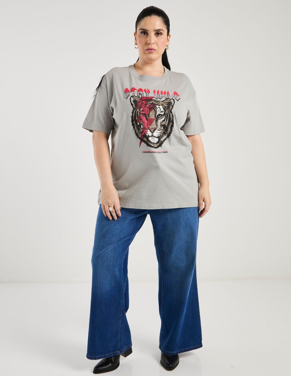 Blusa manga al codo cuello redondo para mujer 3