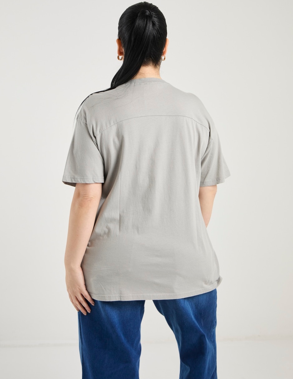 Blusa manga al codo cuello redondo para mujer 6