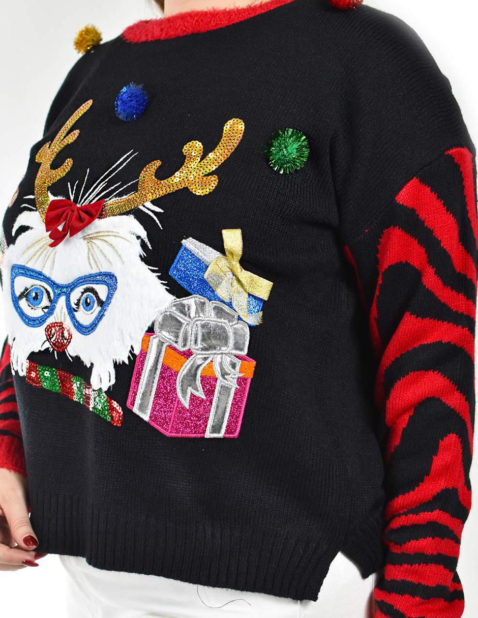Suéter navideño cuello redondo para mujer 4