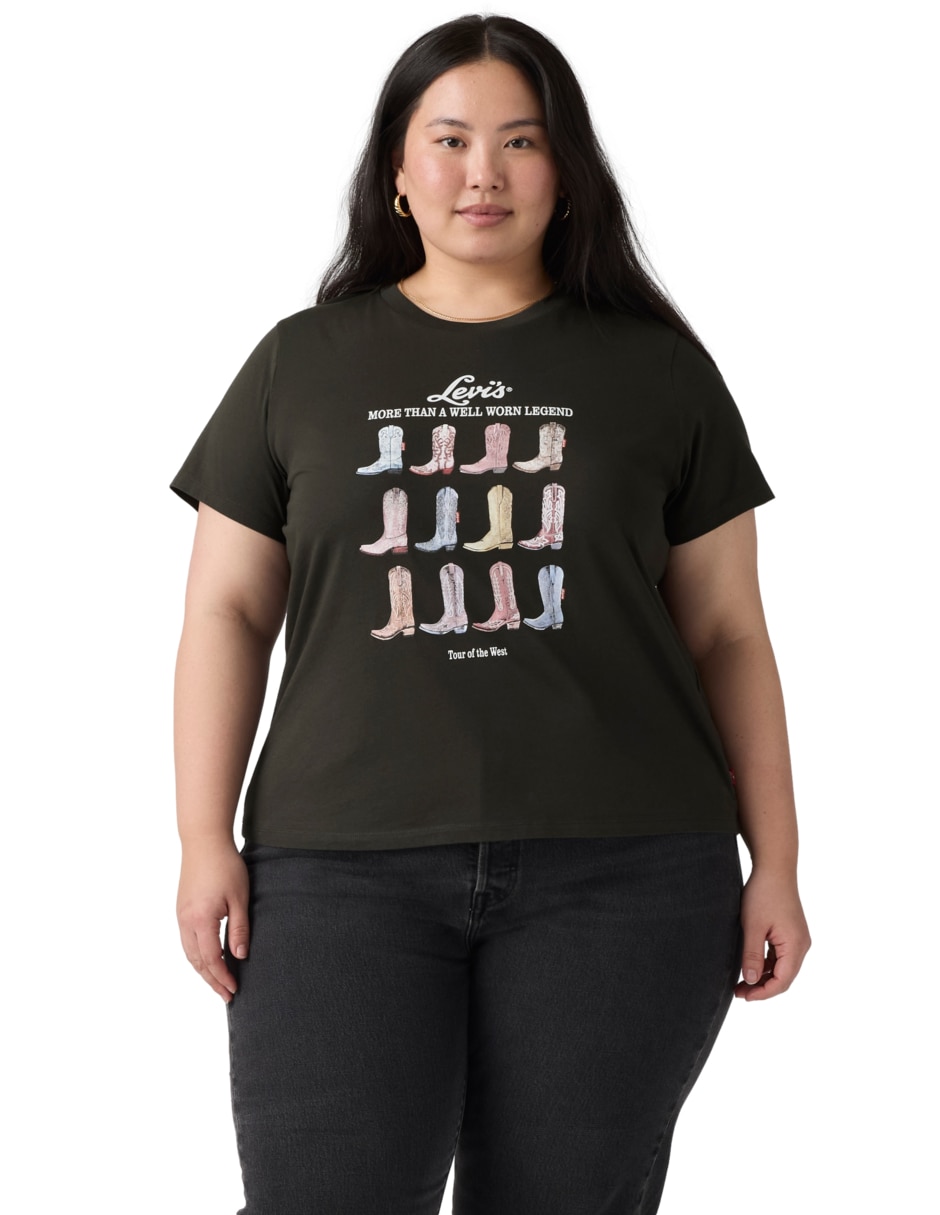 Playera manga corta cuello redondo para mujer