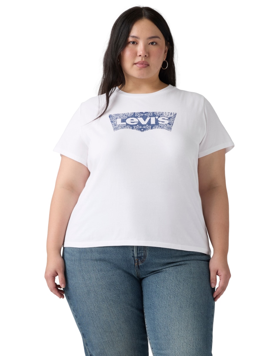 Playera manga corta cuello redondo para mujer