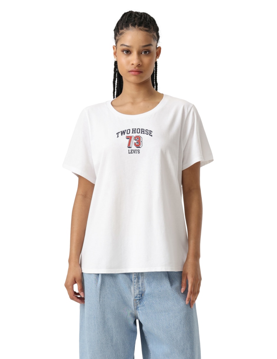 Playera manga corta cuello redondo para mujer
