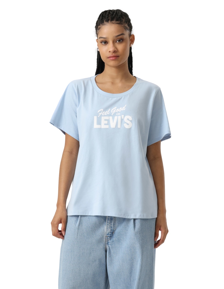 Playera manga corta cuello redondo para mujer