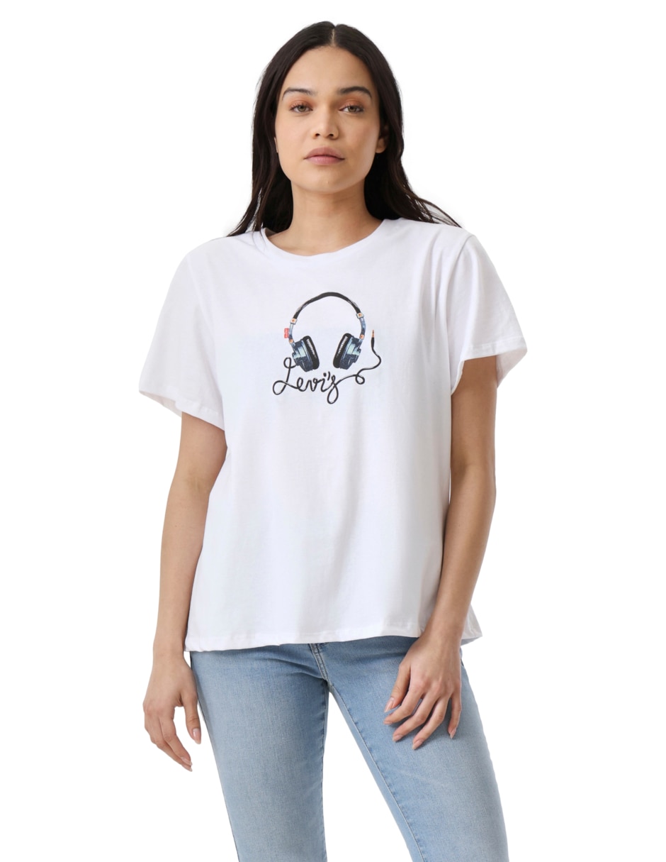 Playera manga corta cuello redondo para mujer