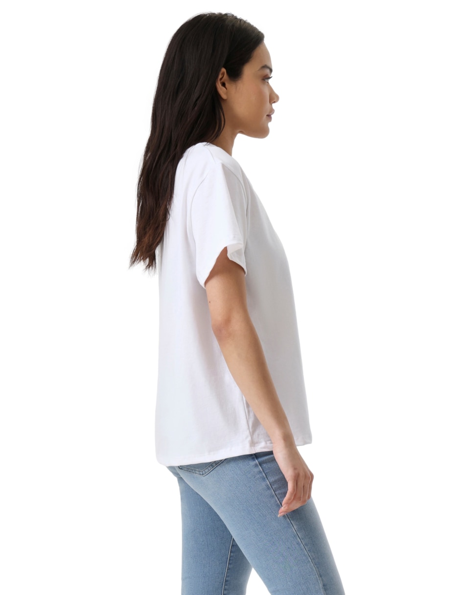 Playera manga corta cuello redondo para mujer 2