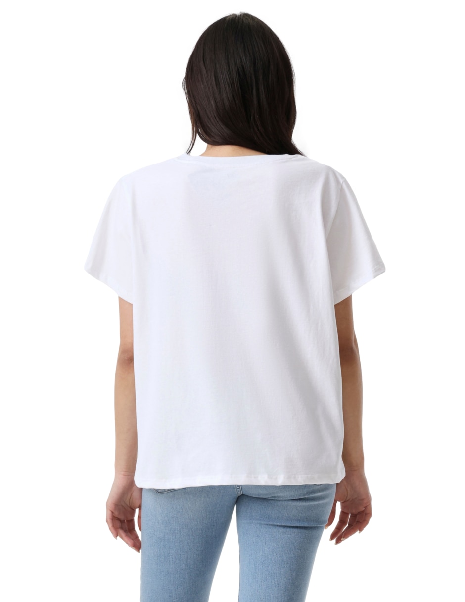 Playera manga corta cuello redondo para mujer 3