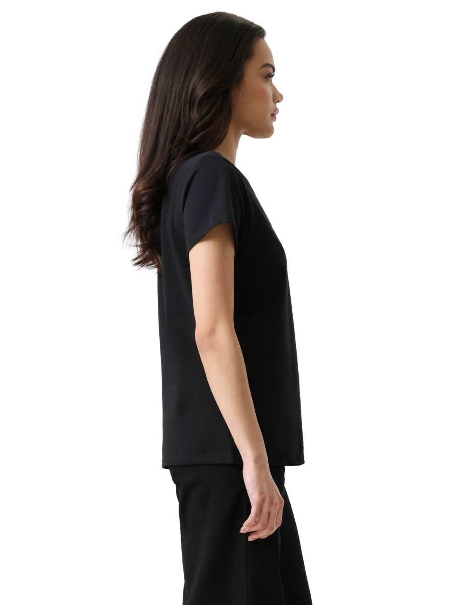 Playera manga corta cuello redondo para mujer 2
