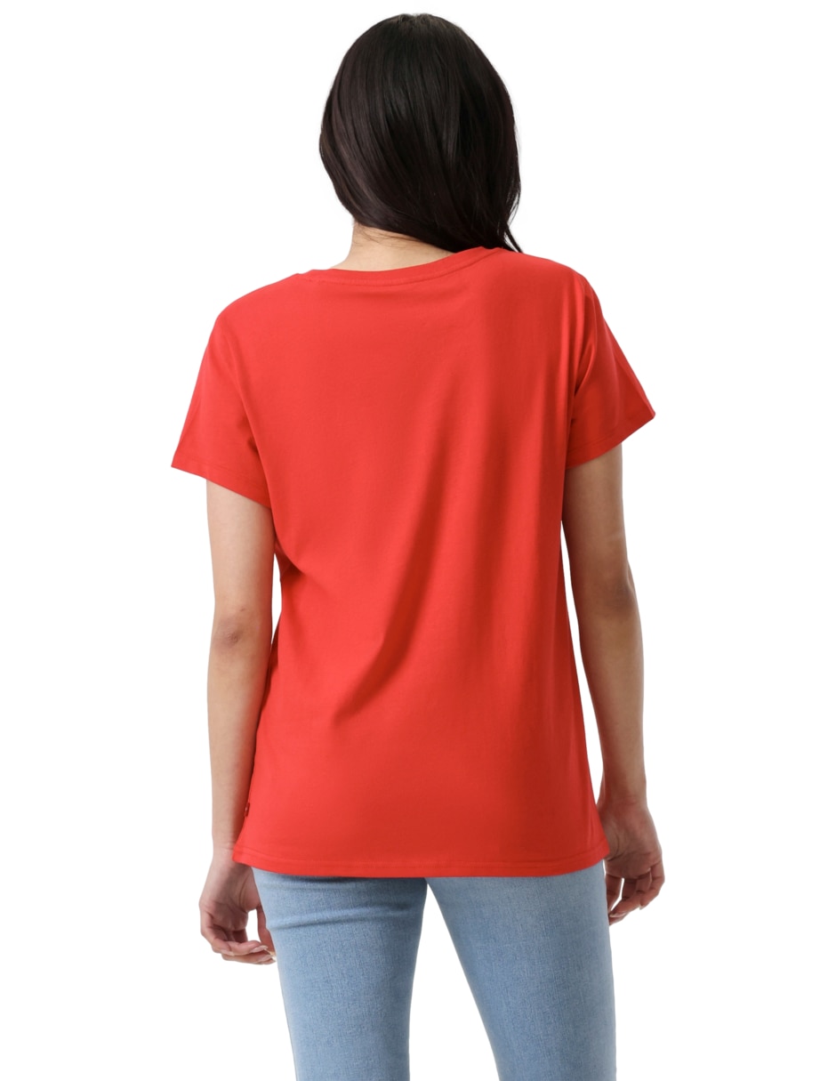 Playera manga corta cuello redondo para mujer 3