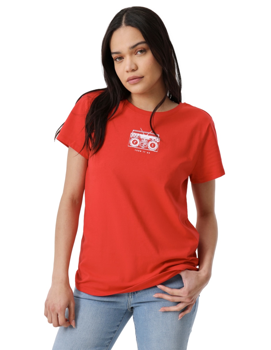 Playera manga corta cuello redondo para mujer 5