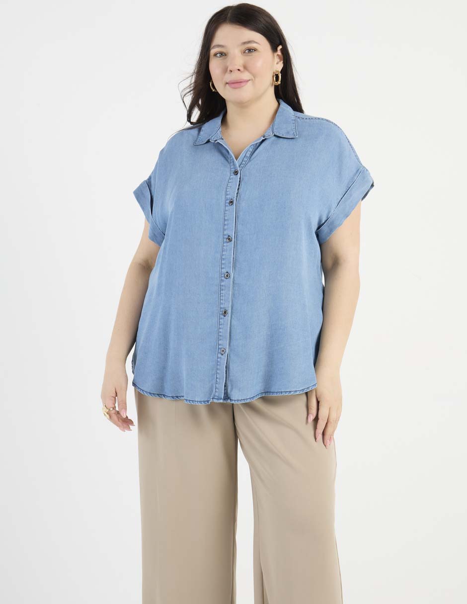 Blusa manga corta para mujer