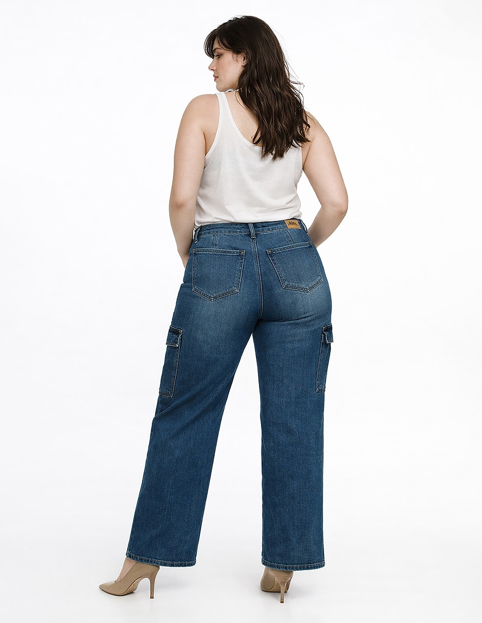 Jeans amplio cintura para mujer 2