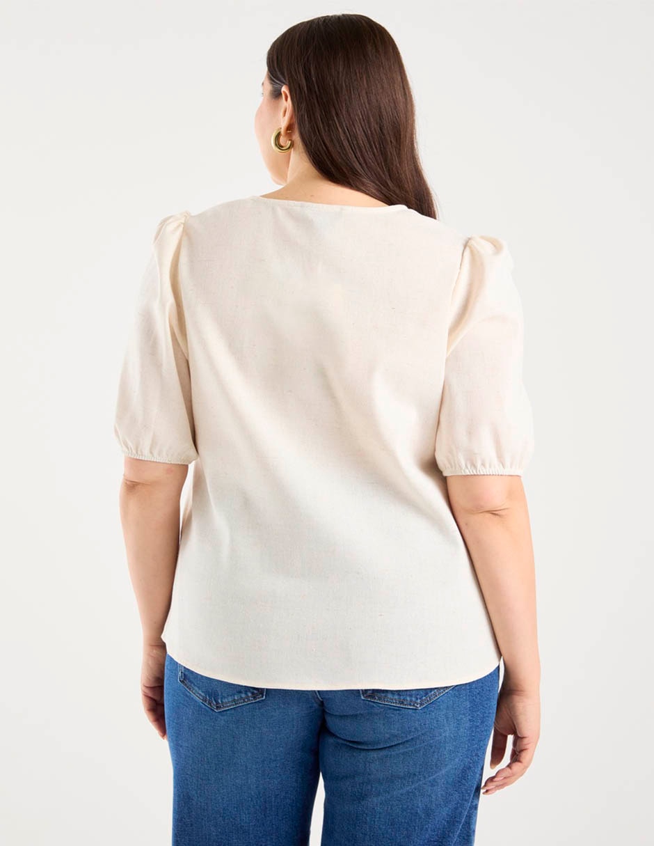 Blusa manga al codo para mujer 6