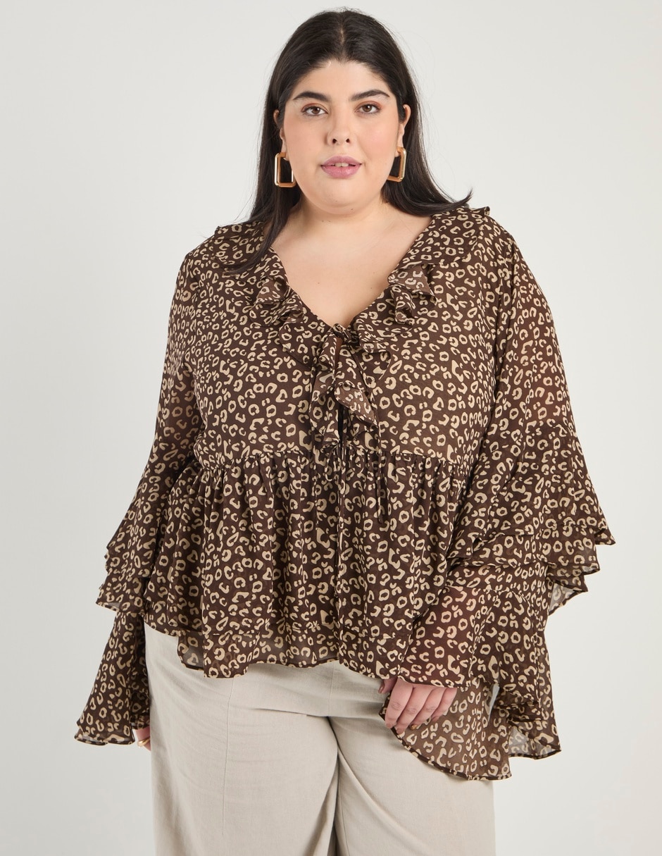 Blusa Map manga larga para mujer