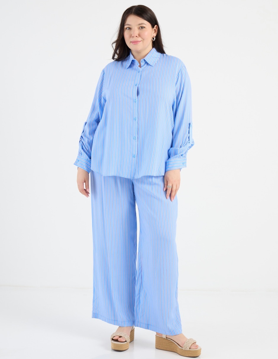 Pantalón plisado amplio para mujer 7