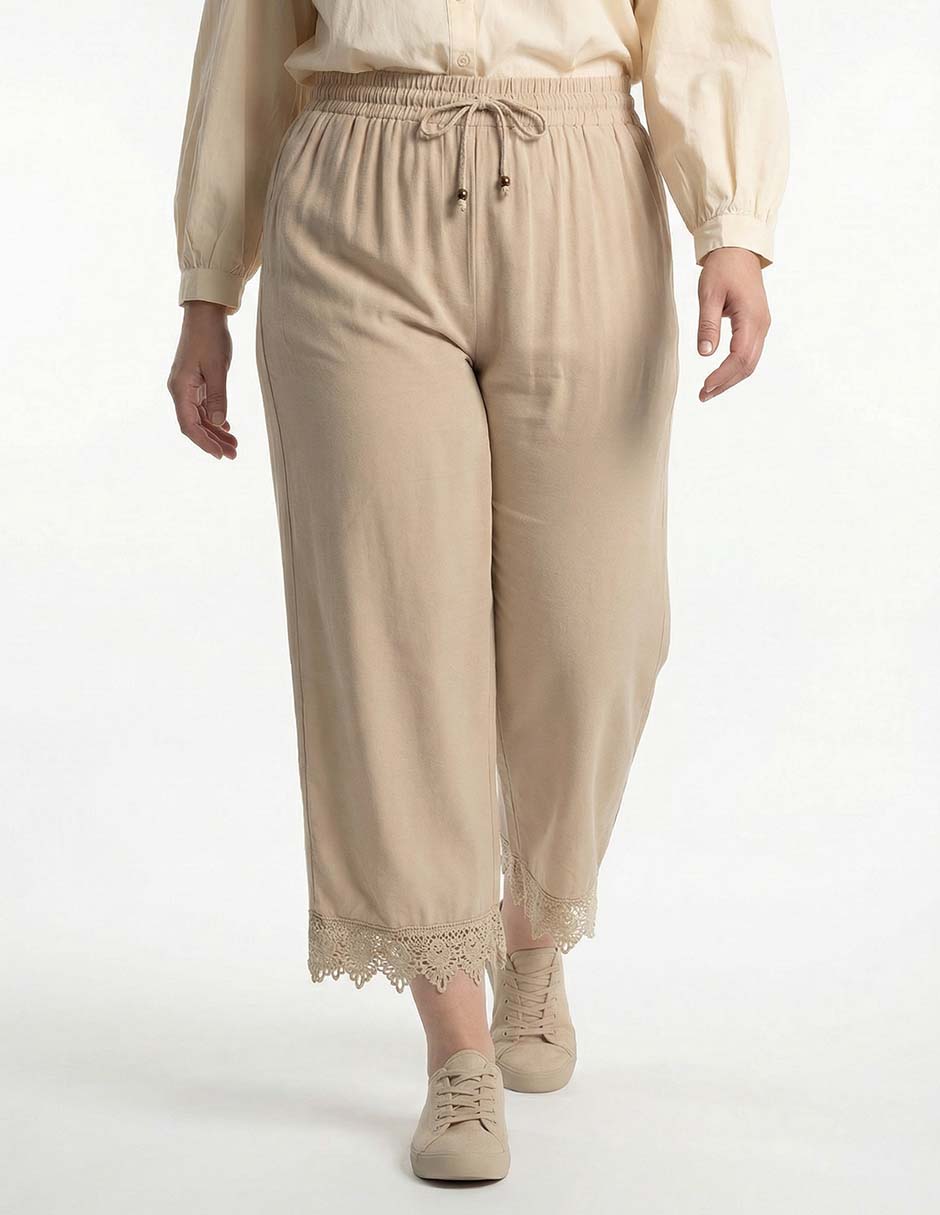 Pantalón acampanado amplio para mujer