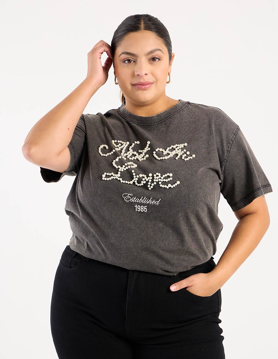 Playera manga corta cuello redondo para mujer