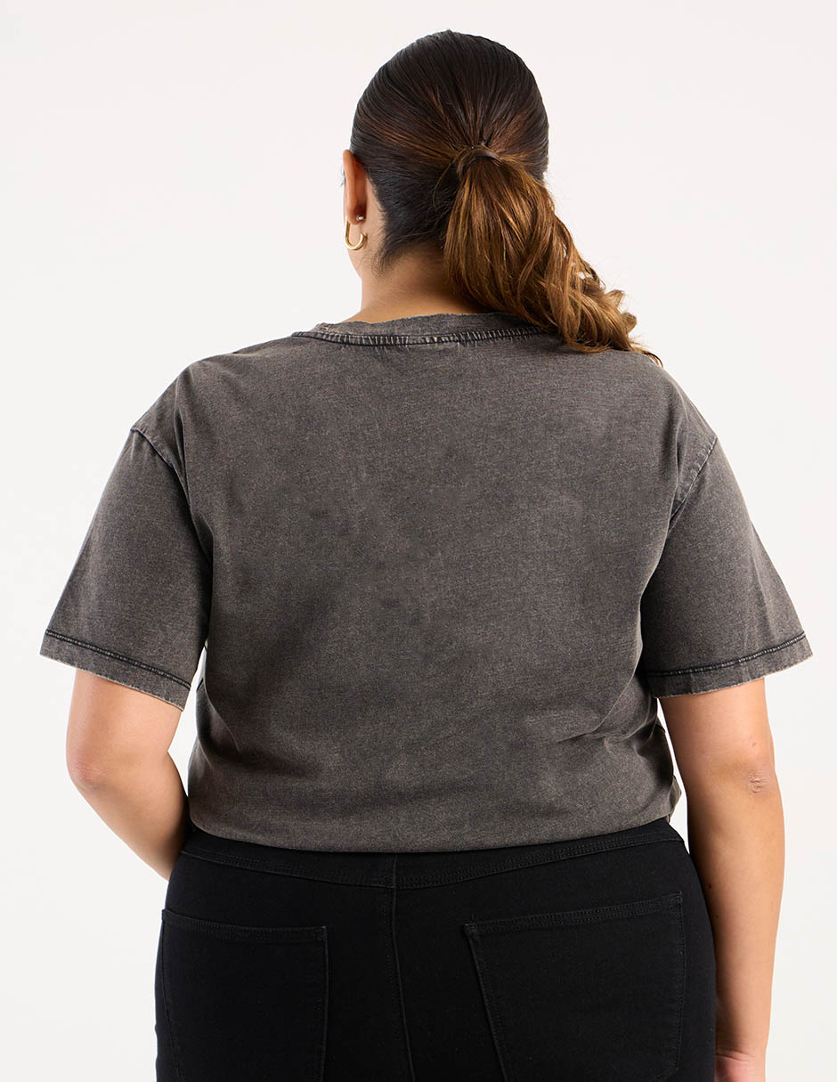 Playera manga corta cuello redondo para mujer 3