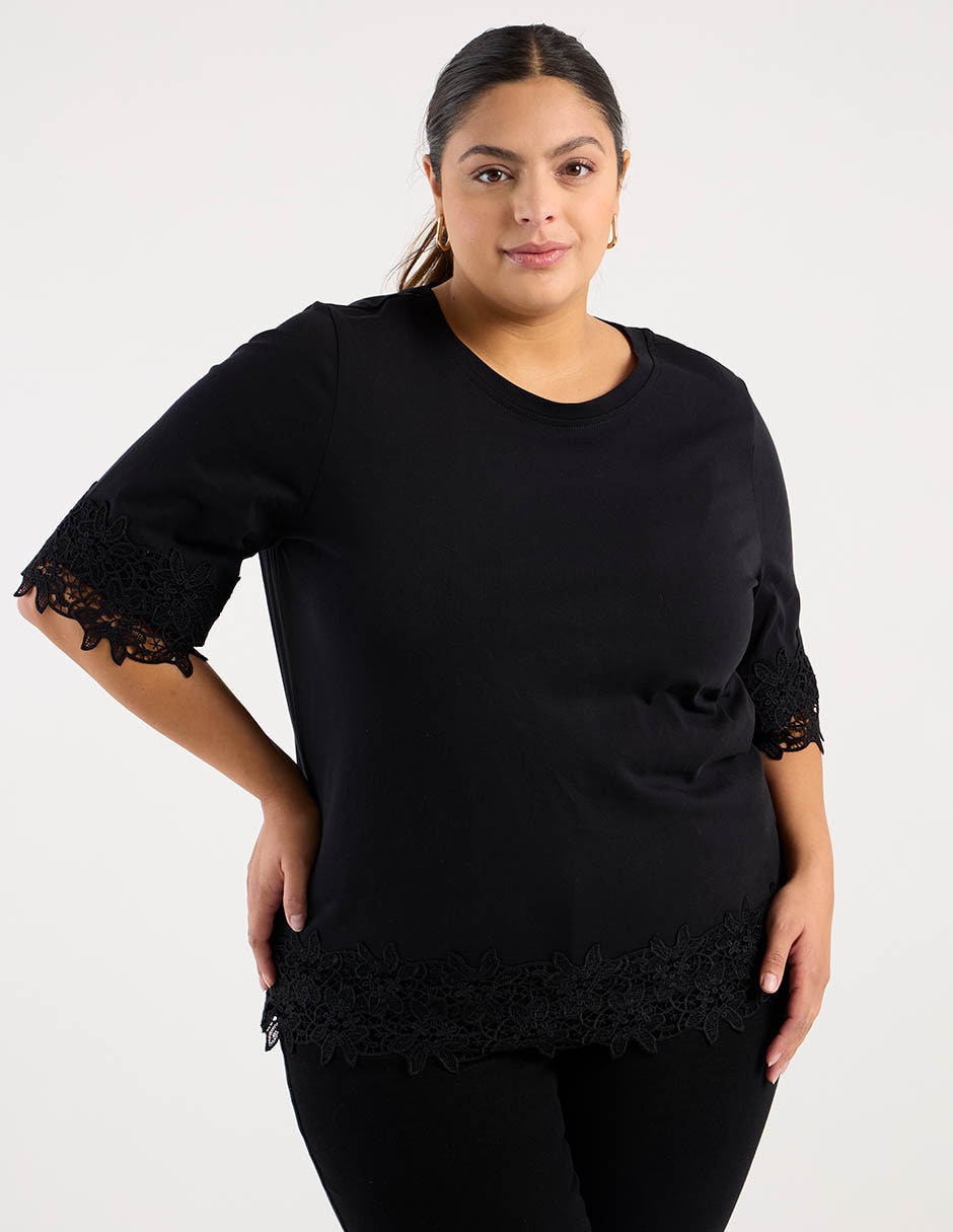 Playera manga corta cuello redondo para mujer