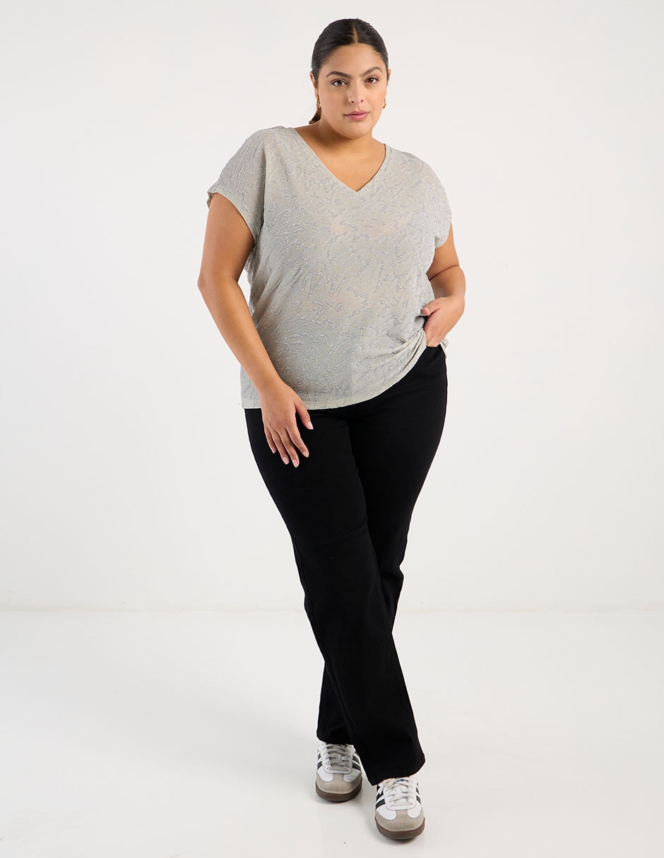 Playera manga corta cuello redondo para mujer 3