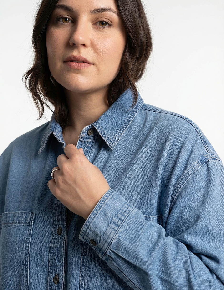 Blusa camisera manga larga para mujer 4
