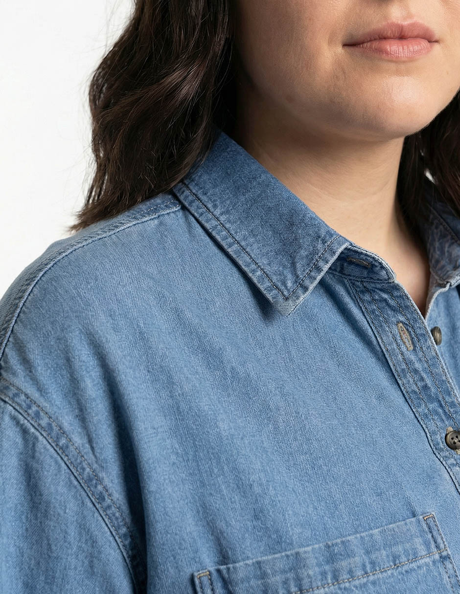 Blusa camisera manga larga para mujer 5