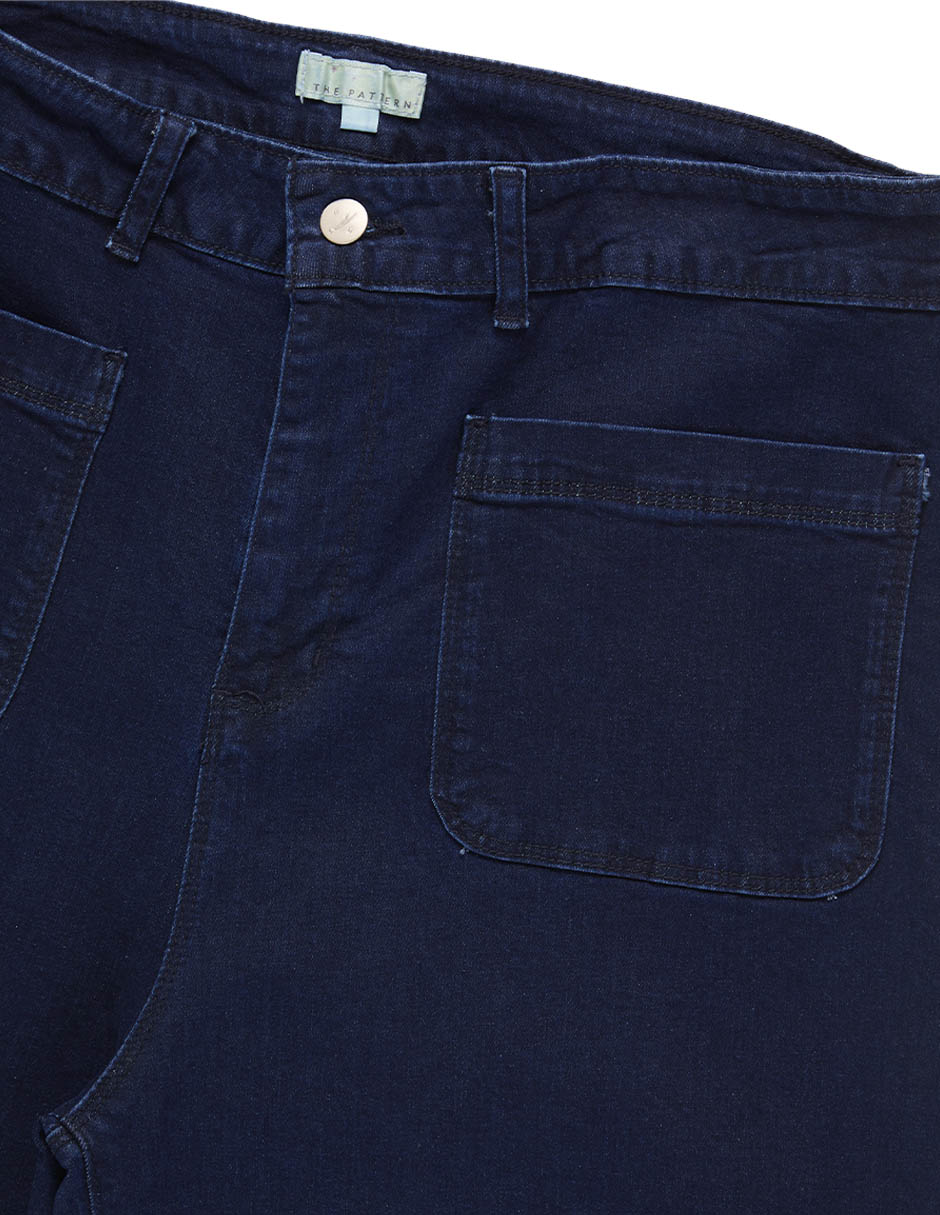 Jeans capri amplio cintura media para mujer 5