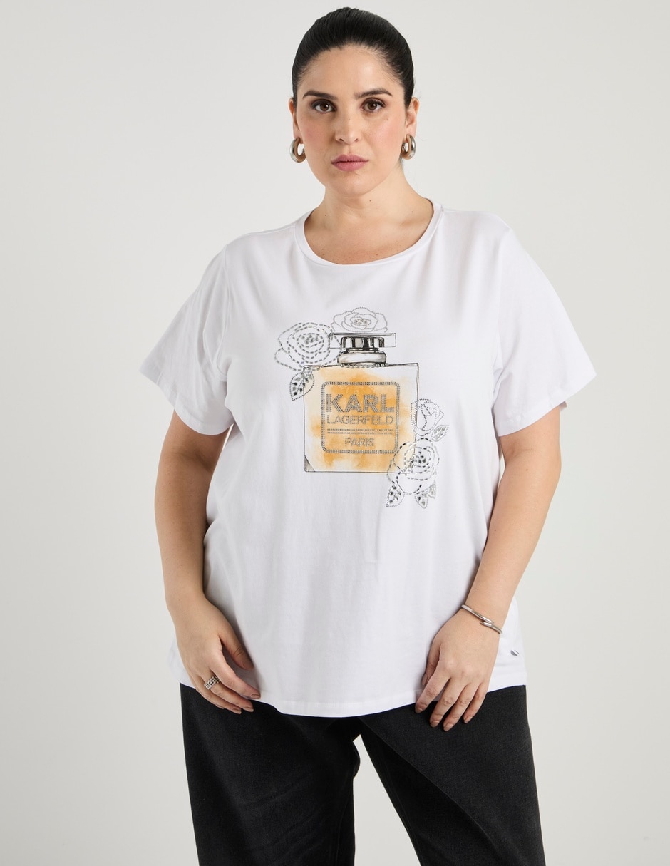 Playera manga corta cuello redondo para mujer