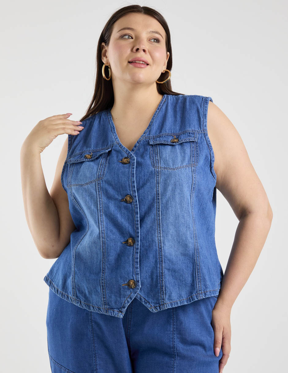 Chaleco de mezclilla para mujer 2