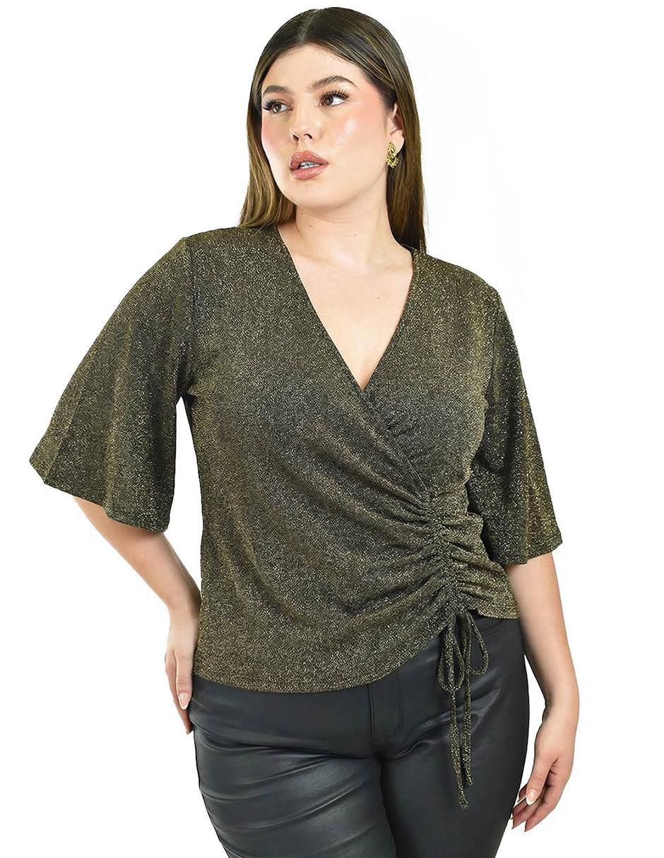 Blusa manga al codo para mujer