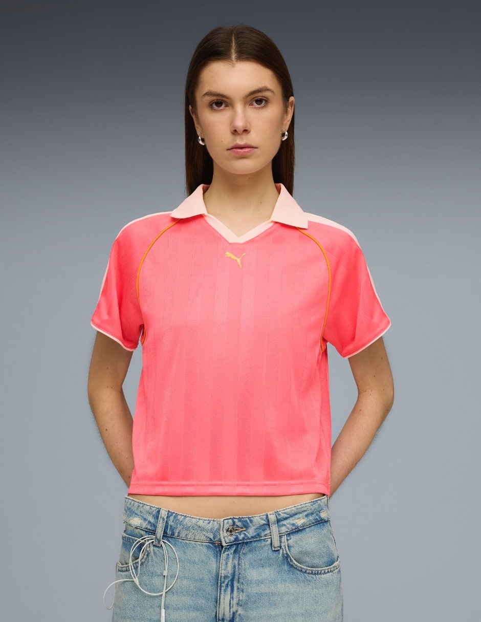 Playera manga corta cuello polo para mujer