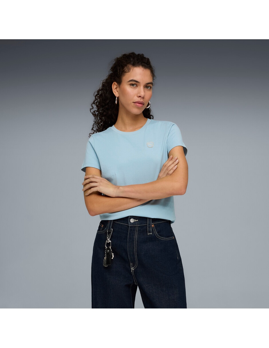 Playera manga corta cuello redondo para mujer