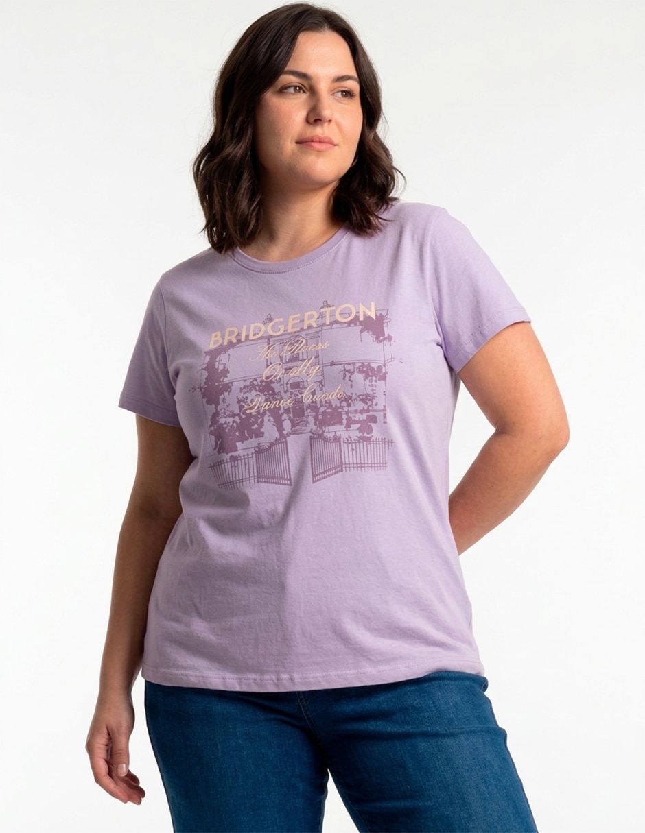 Playera manga corta cuello redondo para mujer